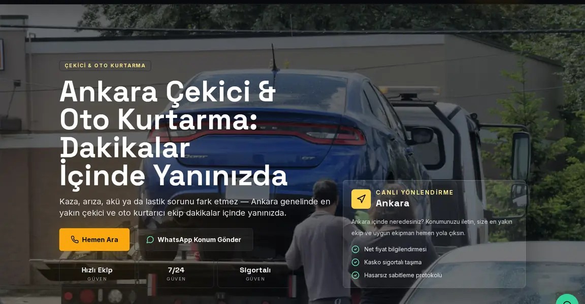Acelya Oto Kurtarma site görüntüsü