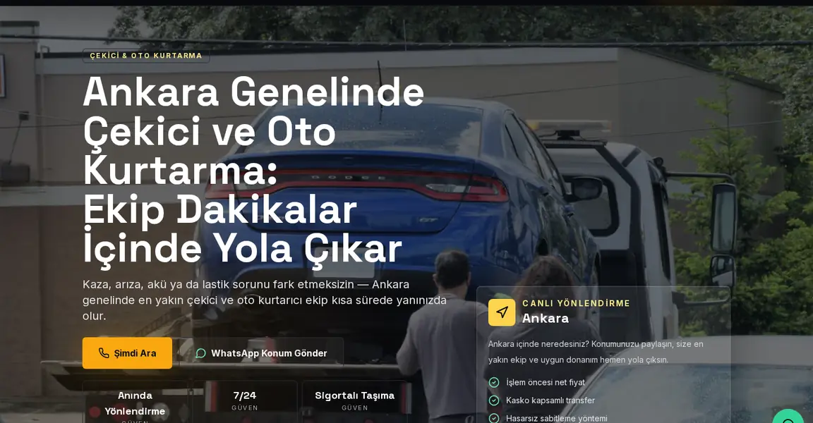 Demir Oto Kurtarma site görüntüsü