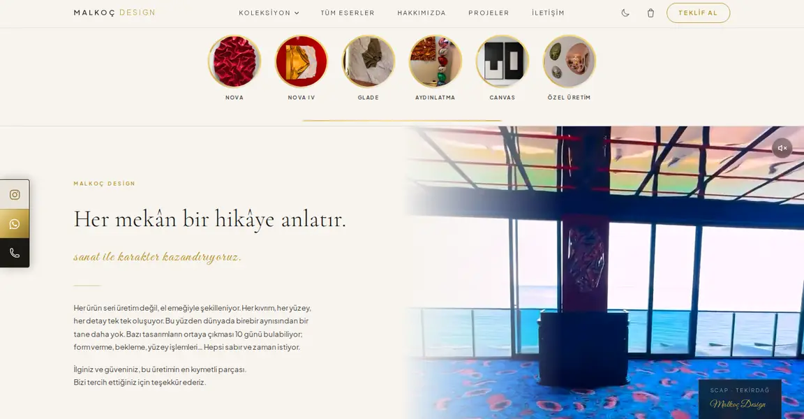 Malkoç Design site görüntüsü